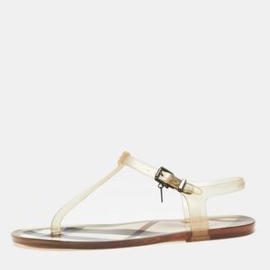 Burberry Nova Check Jelly T Strap Sandals Sz 40